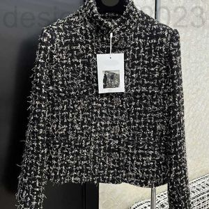 Women's Wool & Blends Designer Sense of luxury loose and versatile heavy black small fragrance short tweed jacket Z6UF