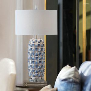 Table Lamps Light Luxury Desk Lamp Bedroom Bedside Modern Simple Italian Designer Living Room Blue Villa Ceramic