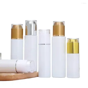 Garrafas de armazenamento 60 ml de pérola garrafa de vidro branco/prata/loção dourada/pulverizador loção/emulsão/soro/fundação Cuidado de pele cosmético