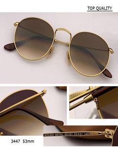 Whole real glass Lens metal frame sunglasses est selling Trendy UV400 Protection gafas Men Fashion 2021 Round Vintage gradi5157768