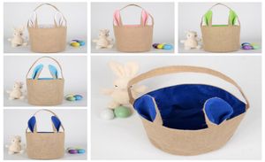 Burlap Kosze wielkanocne Spersonalizowane wielkanocne króliczki Buckets Bunny Uszy Buska prezentowa Organizator jaja 5 kolorów DW19816624888