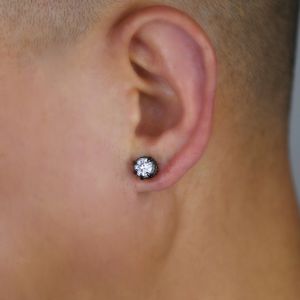 White Pink Red Cz Stone Strong Magnetic Ear Stud Women Men Punk Zircon Magnet Earrings Non Piercing Magnetic Ear Clips Jewelry