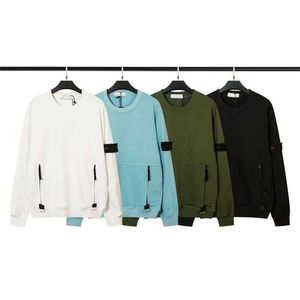 designer sweatshirt stone pullover island sweatshirts Zipper pockets terry fabric fashion tide brand crew neck sweater long sleeve hoodie