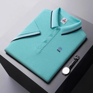 Golf Mens Summer Short sleeved POLO T-shirt Casual Cotton Breathable Top Flip Collar Short sleeved Korean Comfortable Shirt 240510