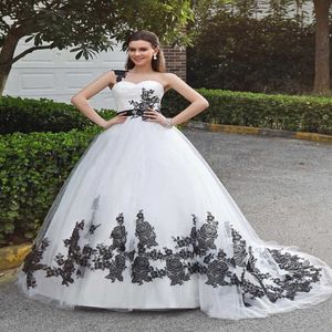 Gothic Black and White Ball Gown Wedding Dresses One Shoulde 50s Vintage Princess Colroful Bridal Gowns Robe De Mariee Custom Made 252s