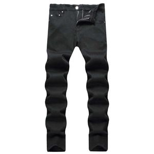 Jeans masculinos 2024 Promoção da primavera Pontas de algodão Classic clássica Solid Solid Style Denim Troushers Vaqueros Hombre q240509