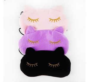 10x Cucommax Cute Cat Sleeping Eye Mask Nap Cartoon Eye Shade Sleep Mask Black Mask Bandage on Eyes for Sleeping2370713
