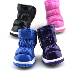 Dog Apparel Waterproof Shoes Winter Warm Fleece Snow Boots Anti-Slip For Small Dogs Puppy Chihuahua York Teddy Rain Booties 4Pcs/Set