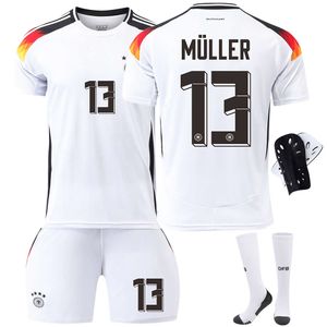 Soccer Sets/Tracksuits Mens Tracksuits 2024 Germany Home 13 Muller Cup jersey 7 Havertz 8 Kroos football jersey childrens mens set