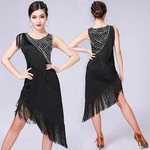 Clothing Sets Disfraces Latino Para Mujer Traje De Salsa Ropa Tango Vestidos Baile Con Borla Negra