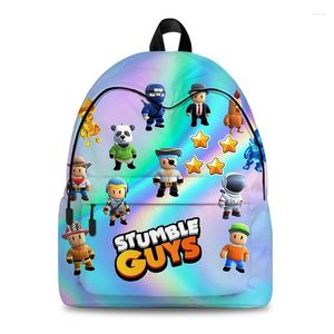 Backpack Cartoon Backpacks For Students Stumble Guys School Bags Children Lightweight Casual Bookbag Fashion Rucksack Travel