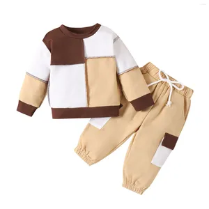 Set di abbigliamento set per bambini a maniche lunghe rotonde tondo capovolgimento su leggings in pizzo su legging