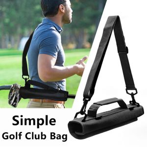 Mini Portable Nylon Golf Club Bag Simple Gun Travel Training Case med justerbara axelremmar 240425
