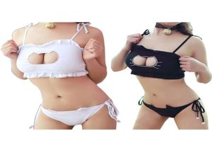 Nuovo cosplay di arrivo Neko Cat Keyhole Brears Brears Set biancheria intima di lingerie intero campana chokertoppanties2720292