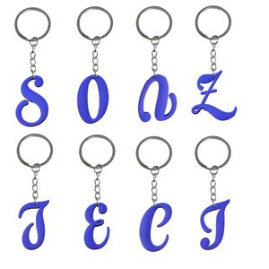 Andra lila stora bokstäver Keychain Keychains Tags Goodie Bag Stopper Julklappar och semester Charms Keyring för klassrumsskolan otufl