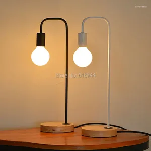 Lâmpadas de mesa Moderno e moda de metal de madeira para escritório quarto lampe lampe dedo lâmpada de cabeceira sala de estudo lampshades