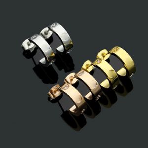 Titanium Steel 18k Rose Gold Серьги для женщин для женщин C Fashion C Diamond Ring Lady Designer Servrings Jewelry Gift 334p
