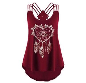 Summer top Sexy Off Shoulder Women Vest Printed Loose Allmatch Backless Spaghetti Strap Tank Top Solid Color Feather 2205243195513