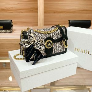 2024 Autumn/Winter New Organ Square Lucky Wheel Single Shoulder Crossbody Women's High end Fashion Chain Small Bag 80% factory wholesale