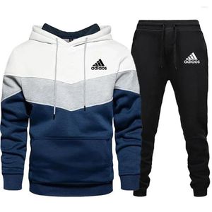 Мужские спортивные костюмы 2024 Печатные Harajuku Spring Casual Sportswear Set Fashion Высококачественные брюки с капюшоном.