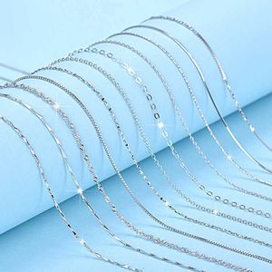 designer sterling silver necklace box chain Yuanbao melon seeds water wave sky star snake bone cross female clavicle chain