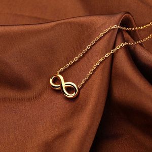 designer Japanese and Korean Meisen gifts for best friends 8-character titanium steel gold stainless steel necklace for women PHZI