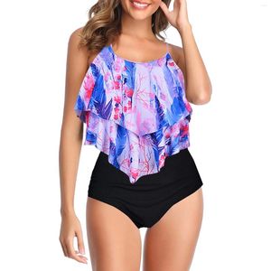 Tanques de controle de barragem de chapéu alta feminina Tankini conjunto de shorts Tops Mulheres de maiô Push Up Y2K Set Beach MUJER BIQUINI BIKINI TERNO