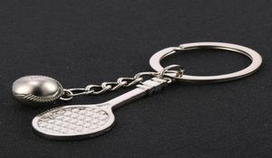 10pcs Chaveiro Creative Personality Tennis Racket Keychain Sport Keyring Charm Metal Car Keyfobs Key Holder Gift Whole9488882