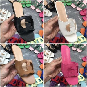 womens summer slipper G slides Ladies Slippers Brand Designer Sandals Flat Heel Fashion Versatile Leather Casual Comfort Flip Flop