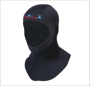 DC02H 3mm Neoprene Diving Hatt med axel Professional Uniex Swimming Cap Winter Cyleproof Wetsuits Huvudskydd Dykningshjälm5087168