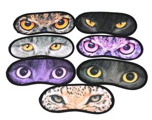 100pcslot Fast Sexy 3D Print Animal Eyeshade Covers Travel Sleeping Eye Mask Sleep Cover Blindfold Eye Mask8432588