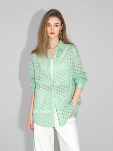 베다니 프랑스 컷 아웃 패션복 여성 2024 여름 새로운 느슨한 긴팔 셔츠 반바지 2 피스 세트