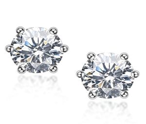 Sterling Silver S925 2CT Par Moissanite Diamond Earring Wedding Engagementörhängen Brilliant Cut DVVS1 Women Gift Hip Hop3227102