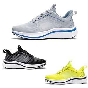 Men Women Running Shoes Comfort Lace-Up Wear-Resistant Anti-Slip Flat Soft Solid Grey Black Yellow Shoes Mens Trainers Sports Sneakers