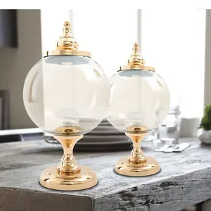 Bottiglie in stile europeo in vetro rotondo stoccaggio barattolo ornamento ornamento vaso casa decorazione soggiorno prodotti decorazioni moderni