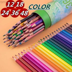 Pennor Vacker hink 48 Färg Crayon Set Childrens Cavai Stationery Colorful Crayon Childrens Målning Konstförsörjning D240510