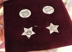 Dreadless Ear Nails Round Pentagram Silver 925 Thai Silver Retro Par Star Cat Ins Round Dreadless Ear Nails Dreadless Ear 3059076