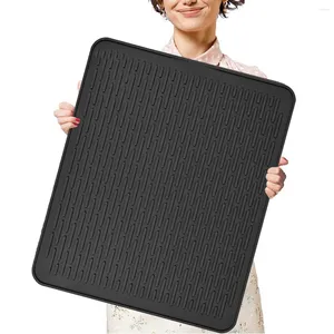 Table Mats Leeseph Dish Drying Mat Silicone Stove Top Cover Glass Cooktop Protector Multi-purpose For Kitchen Counter Sink