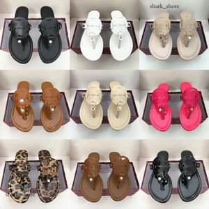 Tori Sandal TB Designer Woman Slippers Flip Flip Flops Beach Shoes Black Brown Matte Leather Leather Summer Summer Slippers Size 35-43 686