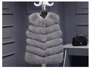 Högkvalitativ päls Vest Coat Luxury Faux Fox Warm Women Coat Vests Winter Fashion Furs Women039S Coats Jacket Gilet Veste Plus Si1872703