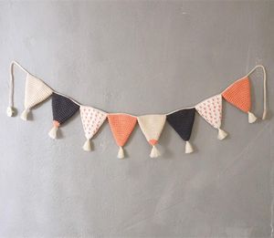 Ghirlanda di bandiera di cotone a zoccolo triangolare per la festa di compleanno baby shower festival decorazioni per la stanza 1220932574957