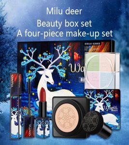 5psset Makeup Set Set Mabstick Loak Powder Mascara BB Cream Маленькая грибная воздушная подушка Косметический комплект хорошее использование7544761