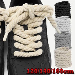 Parti di scarpe in grassetto in lino in cotone Twist Weave Shoelaces Laces Laces Laces Uomini Donne Trend Personalità Sport Scarpe Casuali Dropsship