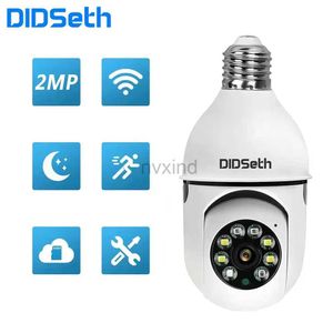 Câmeras IP Didseth 2MP Câmera IP E27 Bulbo Câmera de rastreamento automático Monitoramento de vídeo à prova d'água Câmera de segurança bidirecional de áudio DOME D240510