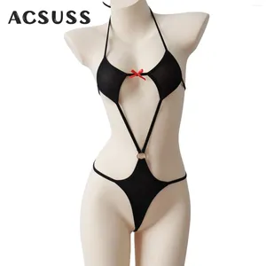 Costumi da bagno femminile femminile bikini sexy costume da bagno con un pezzo con calze a rete Vedi attraverso abiti da piscina da piscina da notte in lingerie a T-back.