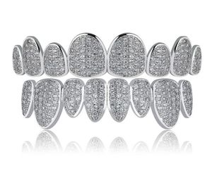 Złote srebrne zęby diamentowe Grillz kobiety luksusowe zęby grillz górne dolne grille grill bioder biżuteria męska męska Halloween Christmas5456677