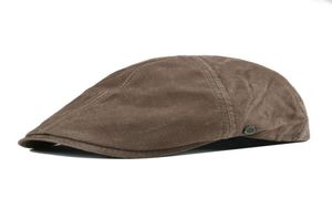 Voboom zamszowe skórzane czapki newsboy cap men kobiety mroźne nubuck świniak Gatsby Baker kapelusz z podszewką 153 20121660091885799331