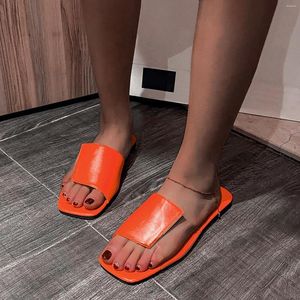 Slippers Женские летние 2 -дюймовые каблуки дамы мода мода с твердым цветом кожа