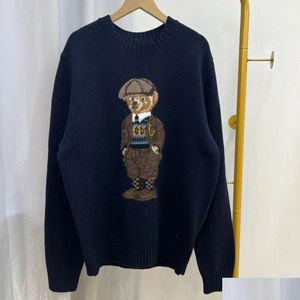 سترات الرجال 2023SS American S Bear Sweater عرضة شتاء أزياء طويلة الأكمام المحبوكة محبوكة للنساء معطف الصوف معطف الشارع Drop Delive dhhx3