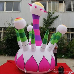 wholesale 4m High Color Inflatable Flower With LED Stage Event Decor Inflatables Supplier Nightclub Parade Clearance